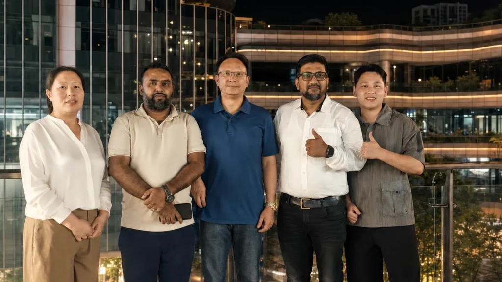 Partners meeting during a customer visit