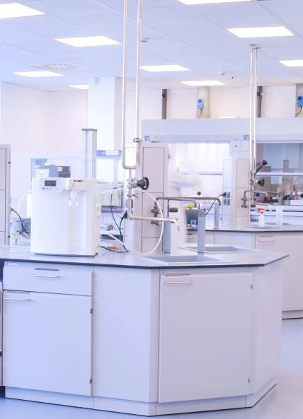 Clean laboratory workbench with equipment prepared for sample review